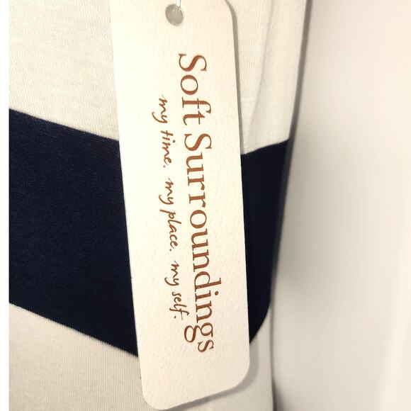 Soft Surroundings Vela Infinity Striped Maxi Dress Navy/White NWT Petite S - Picture 5 of 15